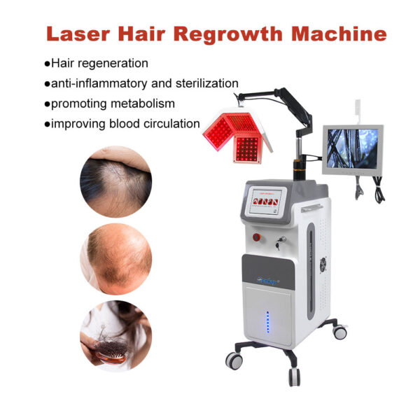 Professional Laser Hair Growth Machine Hair Regrowth Treatment Scalp Analyzer 650nm Diode Laser Hair Restoration Salon Device
