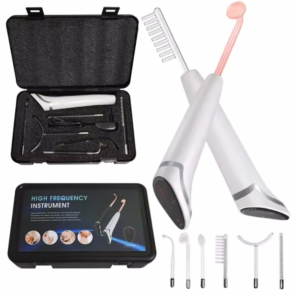 6-in-1 High Frequency Wand: Neon Electrotherapy device for Acne, Skin & Hair