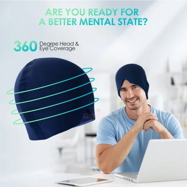 360° Hot/Cold Migraine Cap: Full Coverage Gel for Headache & Pressure Relief