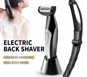 Men's Electric Back Shaver: Painless, Waterproof, USB-C Charging with Detachable Handle for Full Body Grooming