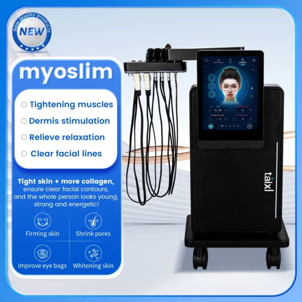 Latest Strong Pulsed Magnetic TAIXL And PEface RF Heat Energy Output Face Vline Face Lift Wrinkle Removal Machine