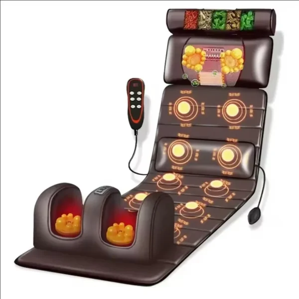 Electric Full Body Massage Pad with Neck Kneading, Waist Airbag & Infrared Heat Therapy